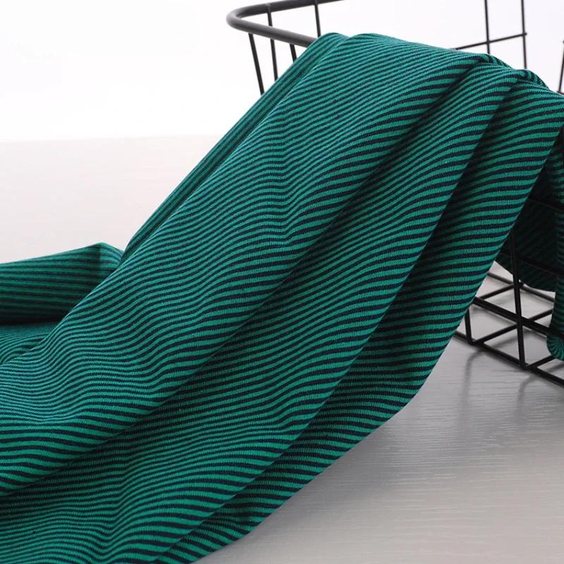 100% Cotton Knitting Elastic Fabric Wide 1mm Stripe DIY Sewing Clothing Cloth 100x170cm 100% Tissu Hometextile Tela Sewing