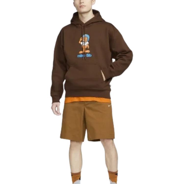 Nike Sweatshirts Men's Chocolate Hooded Moderate Regular FN0548-259