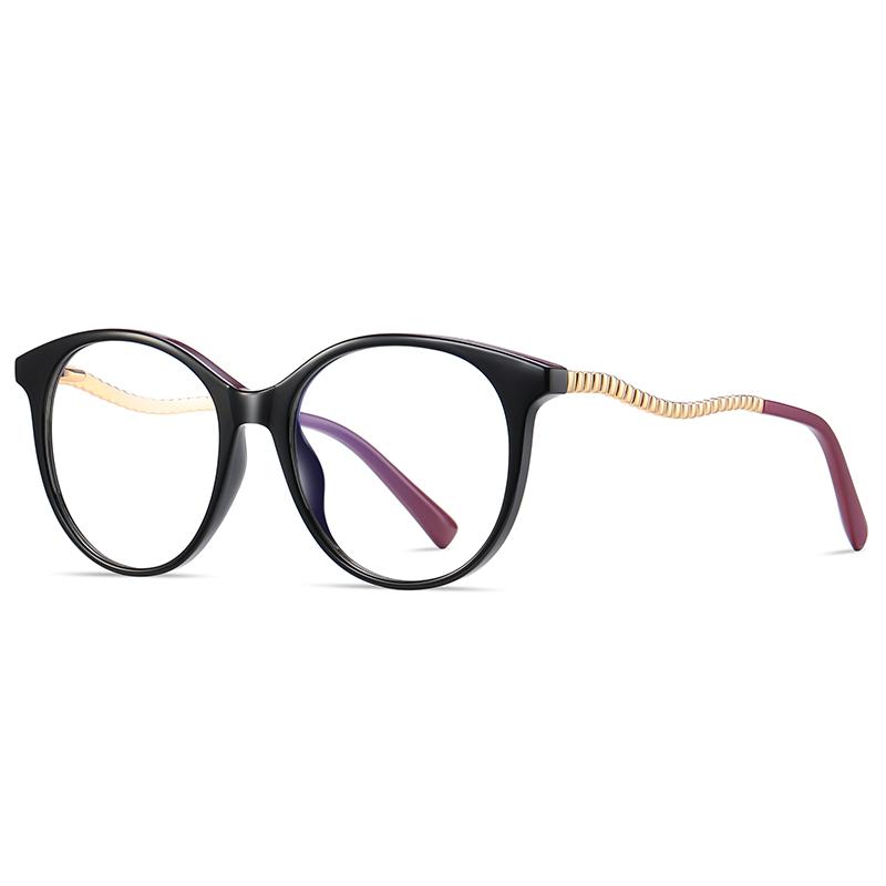 Fashion Anti Blue Light Blocking Women's Round Glasses TR90 Radiation Protection Eyeglasses Transparent Eyewear