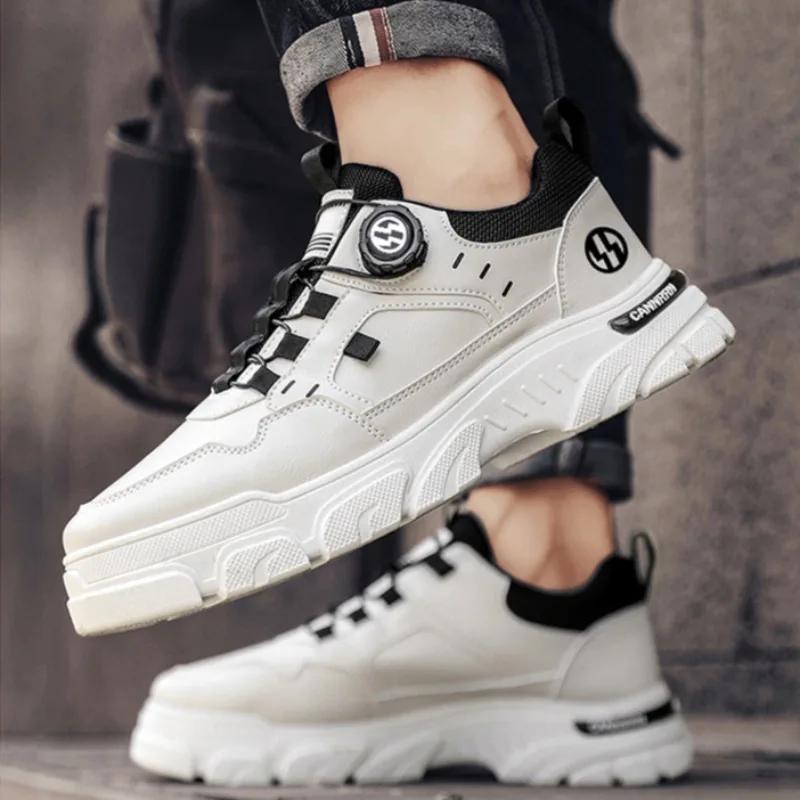 2024Новые мужские кроссовки, высококачественная кожаная повседневная обувь для мужчин, обувь для сноуборда, нескользящая рабочая защитная обувь Zapatillas Hombre