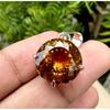 Natural 26.85 Ct Ceylon Orange Sapphire Round Cut  Certified Gemstone Pendant