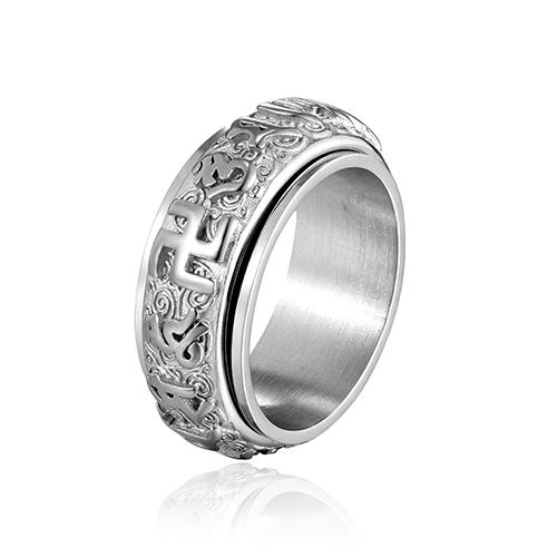 2025 Six Syllables Spinner Ring 360° Rotating  Unisex Band - Stress Relief Sizes 7-12 Gold/Steel/ Men Trendy Gifts