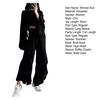 2 Pcs/Set Women Crop Top Pants Set Long Sleeve Boat Neck Short Top High Waist