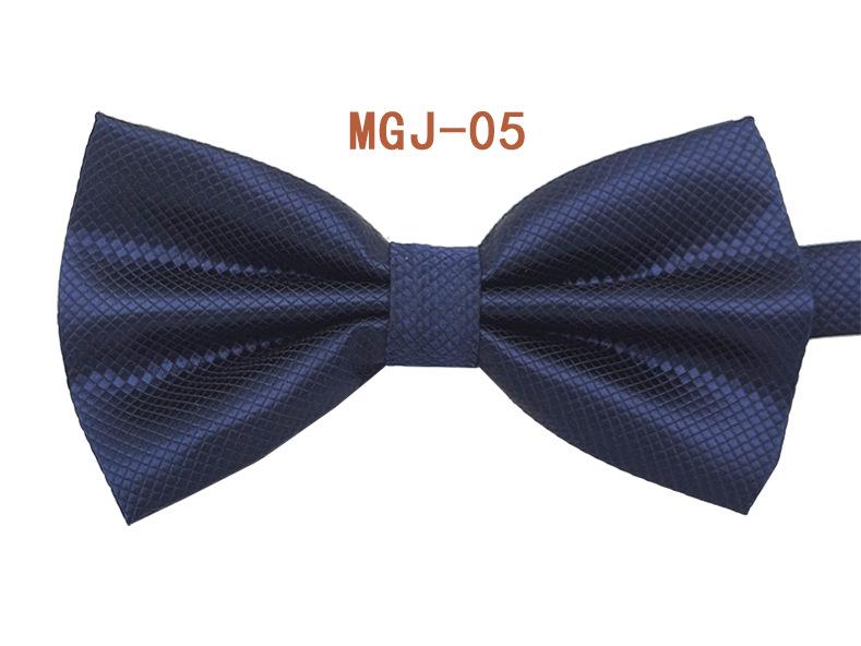 Men's Solid Black Double Layer Bow Tie - British Cube Grid, 27 Colors Available for Formal Events and Weddings.