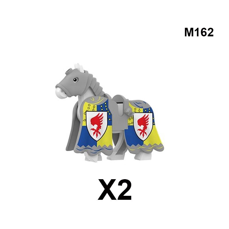 Военные Строительные Блоки Средневековый Солдат Рыцари Снаряжение Скакун Боевой Конь Флаг Волка Жилеты Щиты Огненный Дракон Мини Кирпич Игрушка