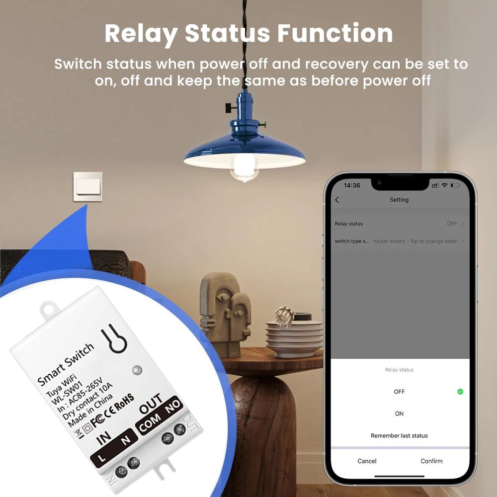 Tuya Умный модуль переключателя Zigbee WiFi с сухим контактом Умный дом DIY Автоматический выключатель Реле Постоянный ток 8-40 В Переменный ток 85-265 В Работает с Alexa Google Home
