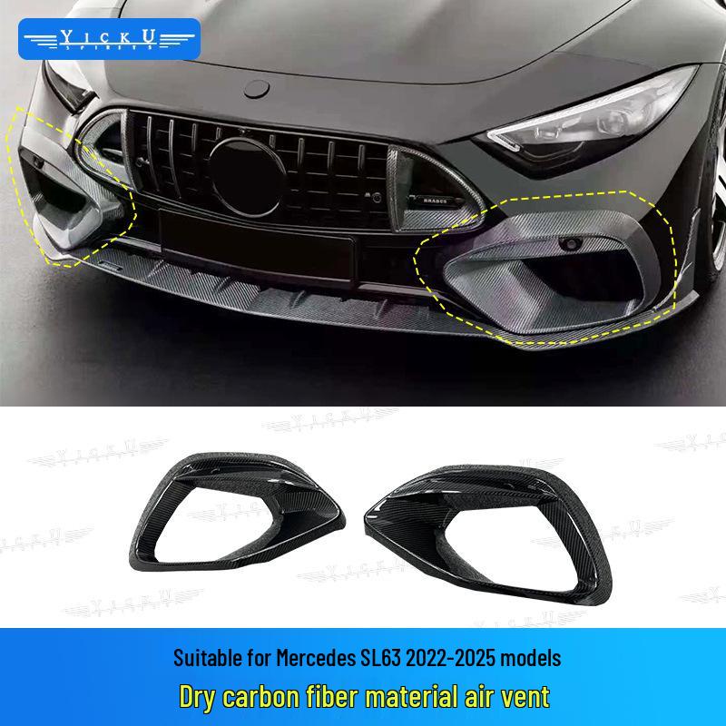 Индивидуальный карбоновый обвес для Mercedes SL63: Передний сплиттер в стиле BBS, задний диффузор, воздухозаборники, боковые юбки, задний спойлер.