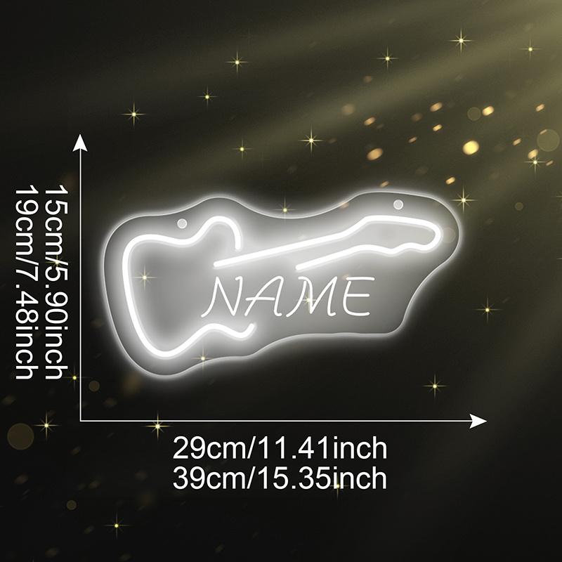 Custom Guitar Neon Sign - USB Powered LED Wall Decor, Push Button Control, Wall Hanging for Studio/KTV/Band/Bar/Man Cave/Bedroom
