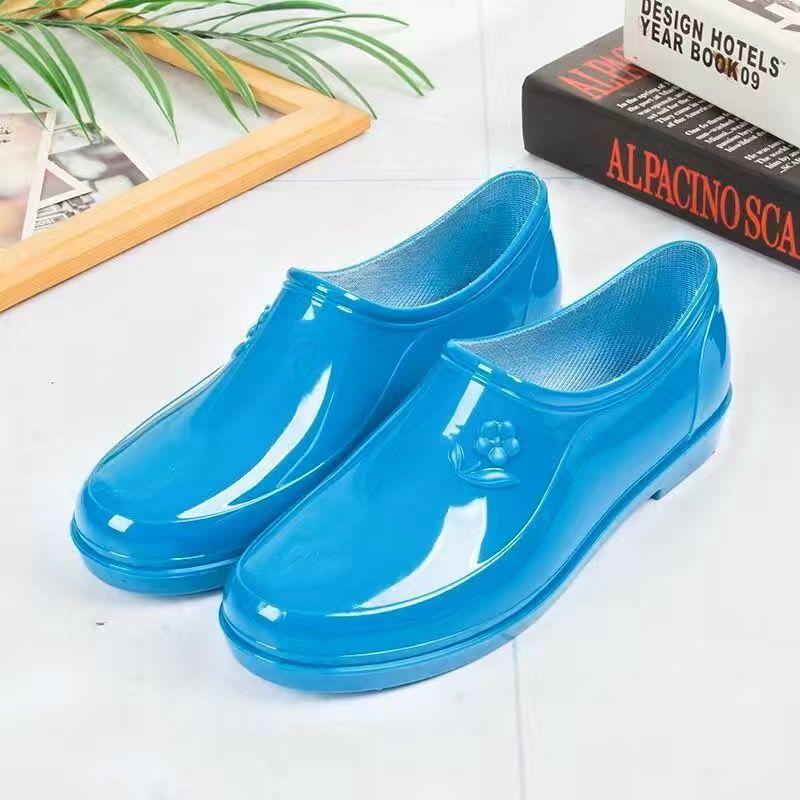 New Shallow Mouth Four-season Rain Shoes Women's Short Tube Non-slip Waterproof Shoes Low-top Work Rubber Shoes