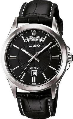 Аналоговые кварцевые часы CASIO, черные, модель Overseas [Casio] мужские MTP-1381L-1AV [Товар]