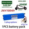 NEW 36V 100Ah 18650 Rechargeable Lithium Battery Pack 10S3P 500W High Power Modified Bicycle Scooter Electric Vehicle with BMS