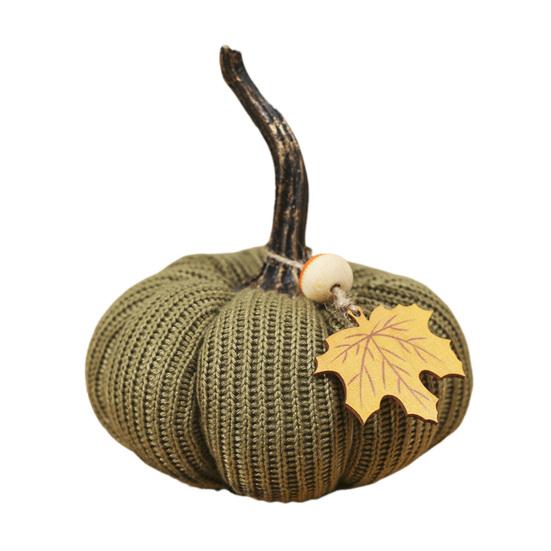 Mini Knit Pumpkins Desktop Ornaments Autumn Fabric Artificial Pumpkin Crafts for Fall Thanksgiving Harvest Festival Halloween Home Decor