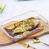 High-Temperature Resistant Glass Baking Tray for Microwave and Dishwasher - Large Seafood Plate