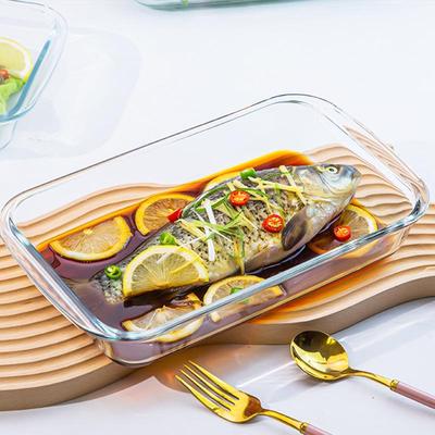 Противень из термостойкого стекла для микроволновой печи и посудомоечной машины - Большая тарелка для морепродуктов