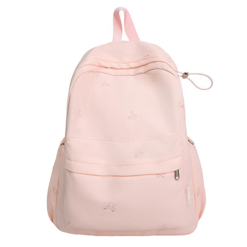 Modern Korea Pastel Butterfly Bow Printed Backpack With Nylon Material For School And Daily Use