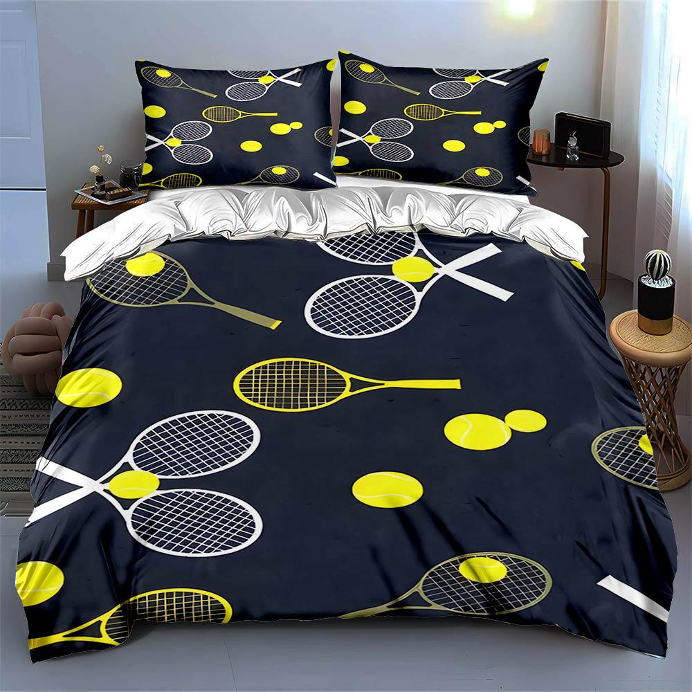 Tennis-themed design Bedding Duvet cover sets Duvet covers Pillowcases gifts (1 * Duvet Cover 2 * Pillowcases, without duvet insert)