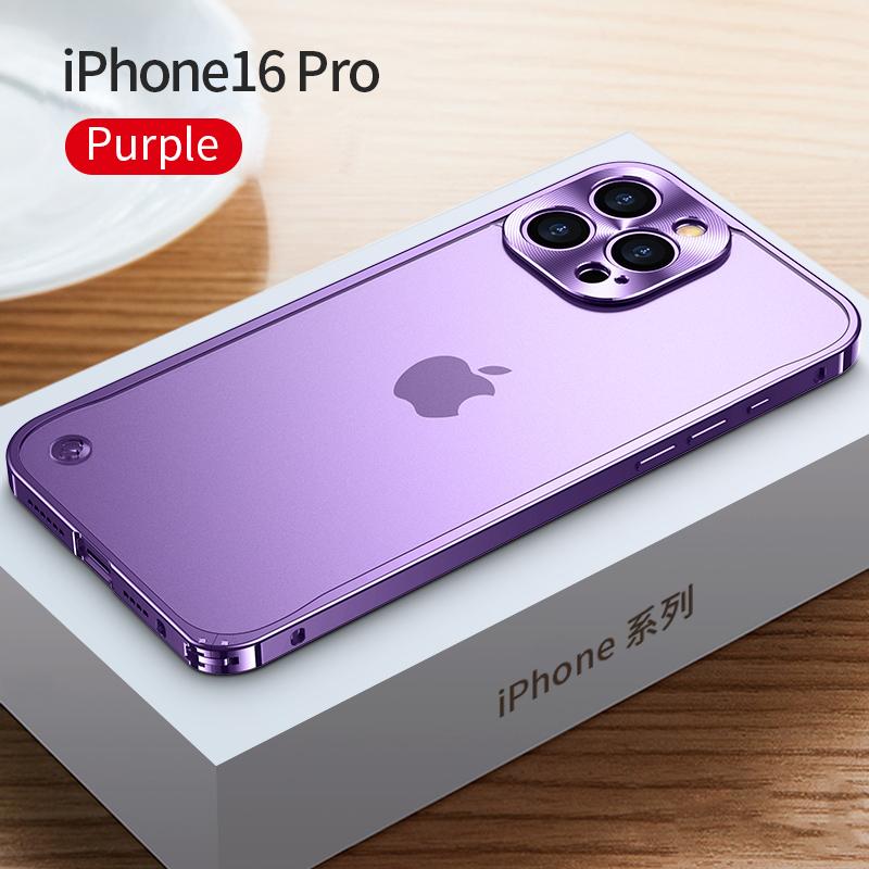 Металлический чехол для телефона для iPhone 17 11 12 13 14 15 16 Pro Max Чехол из алюминиевого сплава с полной защитой объектива для iPhone 13 mini Металлический чехол с гальваническим покрытием для задней панели