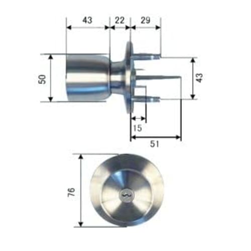 Miwa Lock (MIWA) HM Series Knob Lock U9HMD-1KB, Exterior Knob Only, ST (Silver)