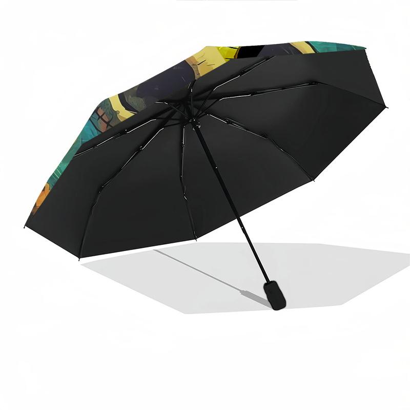 1 Auto Open Jack Skellington, Nightmare Before Christmas Themed Colorful 8-rib Portable Umbrella for Men and Women, A Compact Commuting Comp