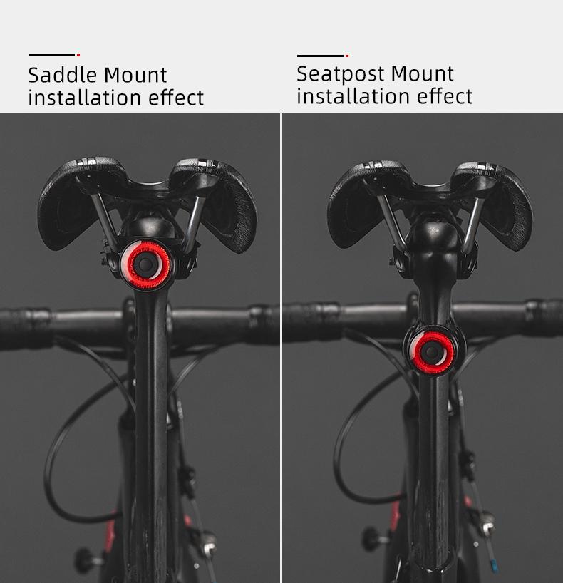 Red rear bicycle lamp, STOP system, four operating modes
