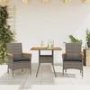 VidaXL Garden Dining Set and Cushions 3 Pcs Grey Rattan Acacia, Outdoor Dining Set, Furniture of 3278699