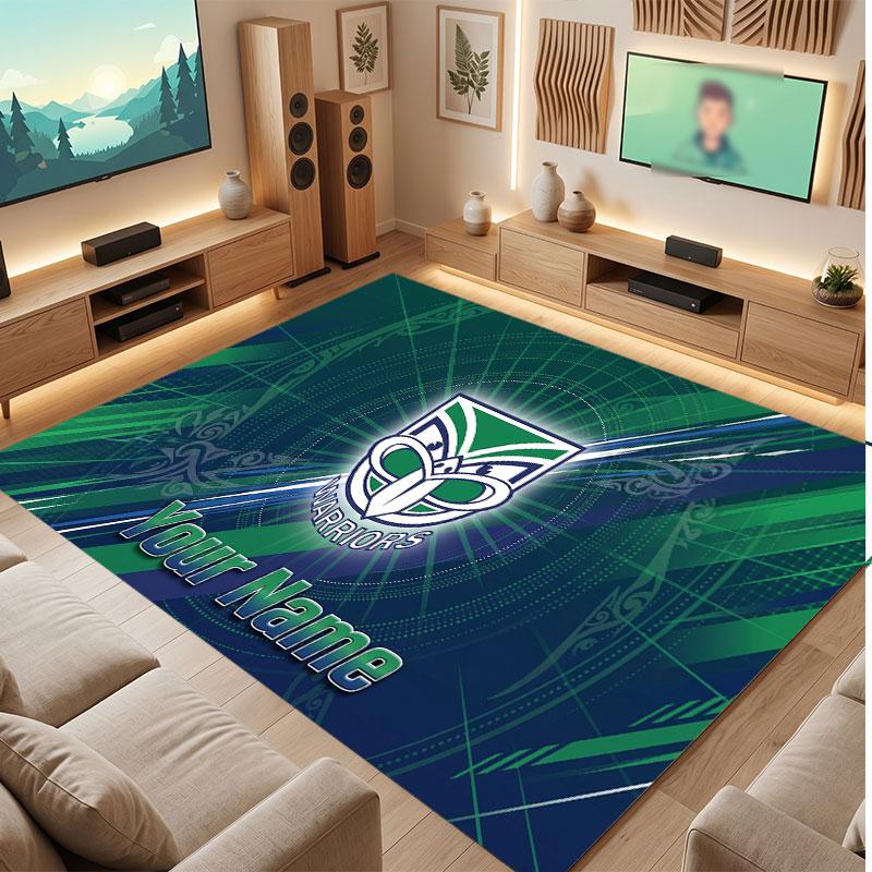Wigan Warriors Personalized Crystal Velvet Carpet, Customized Name Text Soft Anti‑Slip Rug for Living Room Bedroom