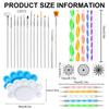 Набор из 33 инструментов для нанесения точек на мандалу с трафаретами для рисования, кистью, поддоном для краски для холста, камня, рисования ногтей