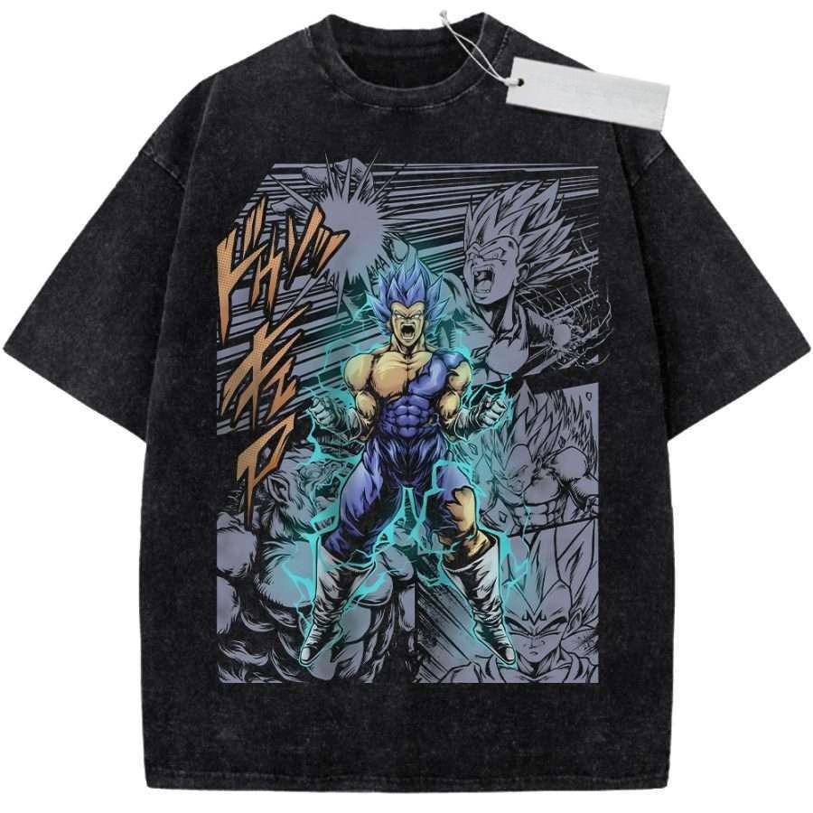 Oversize Vintage Washed Dragon Ball Z T Shirt Frieza Lord of Evil Manga Graffiti Streetwear Tee for Daily Casual Outfit