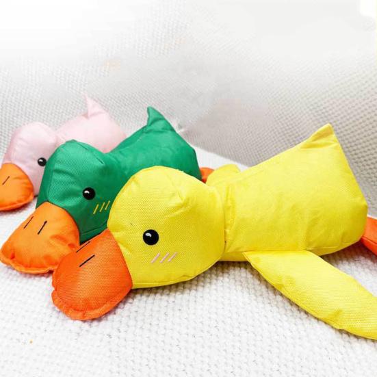 Игрушка для жевания утки для собак, снятие скуки и стресса, интерактивная игрушка для домашних животных из ткани Оксфорд, успокаивающая плюшевая игрушка для утки с пищалкой для щенков, товары для животных