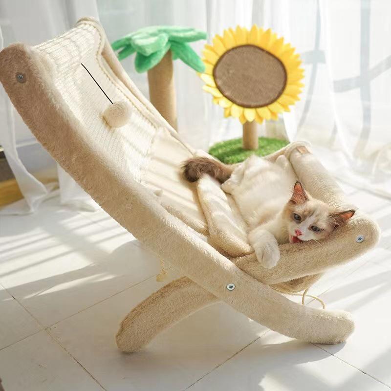 All-in-One Cat Bed: Climbing Frame, Nest, and Scratching Board Sofa - Sisal, No Dandruff, Summer-Ready