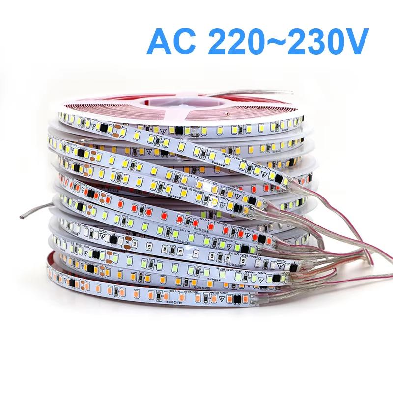 AC220V 230V5M 600 LED Strip 2835 120LEDs/m Home Lamp Strip Red l Blue GreenYellow Pink Flexible And Cuttable Soft Lamp Bar