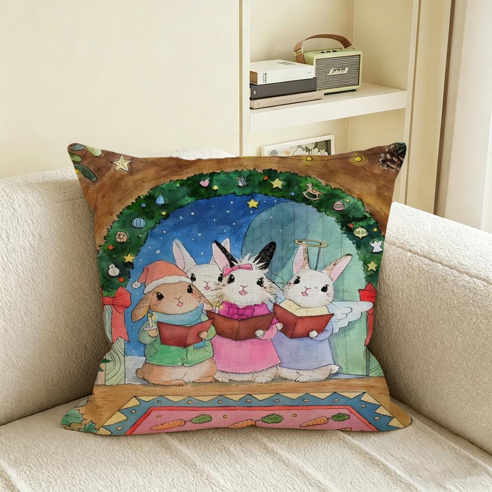 L-Longlegsart Cushion Cover Natural Linen Pillowcase Set, All-In-One Decor For Sofa, Bedroom & Chair