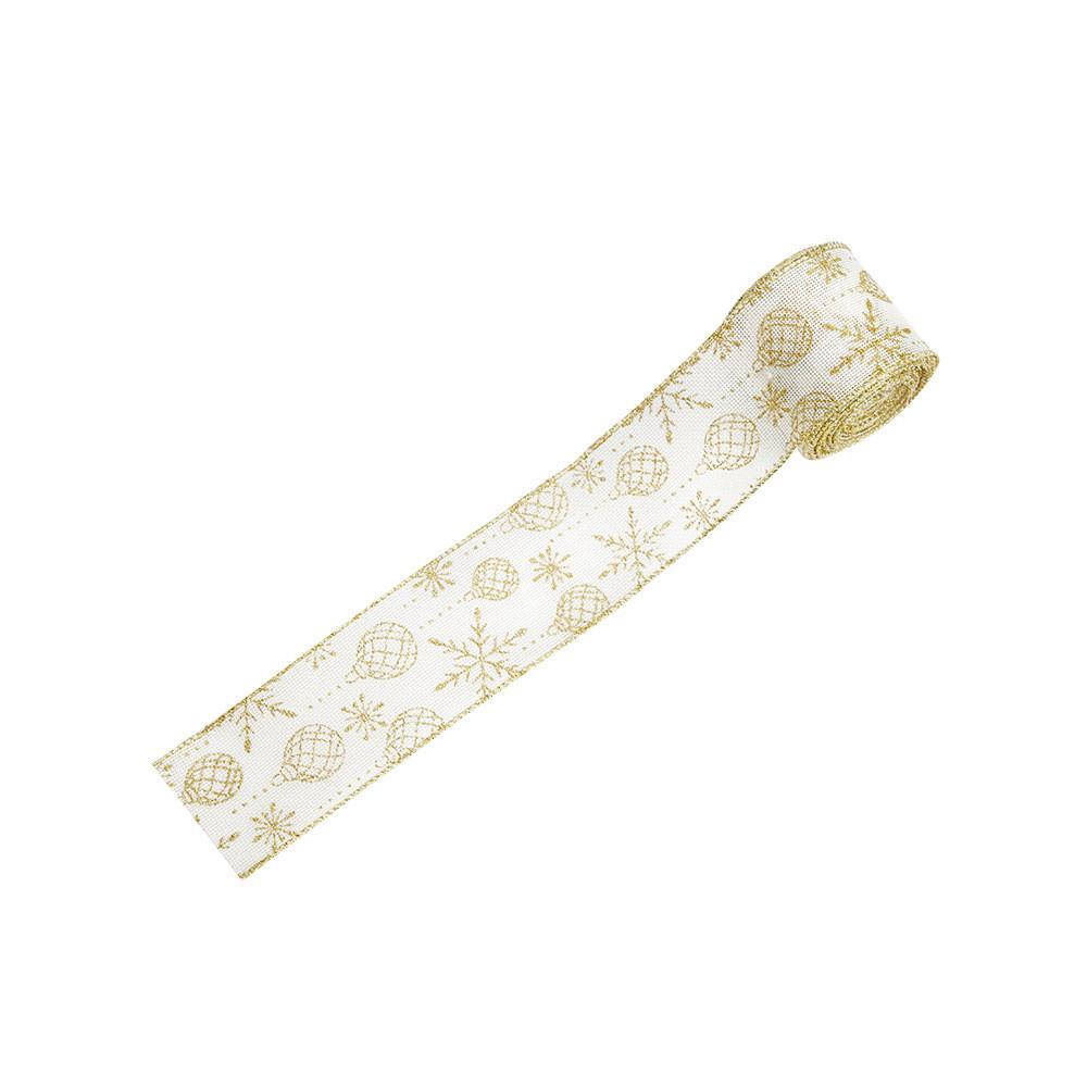 Праздничная рождественская декорация Пудровая лента с принтом для изготовления бантов и рукоделия