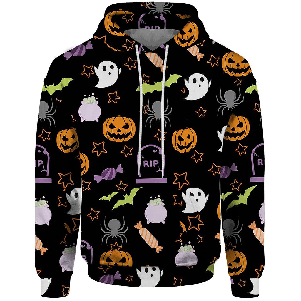 Толстовка Fear Christmas Pumpkin Новинка в категории Толстовки и свитшоты для мужчин без капюшонов Хэллоуин 2024 Призрачные конфеты Y2k Одежда для мужчин