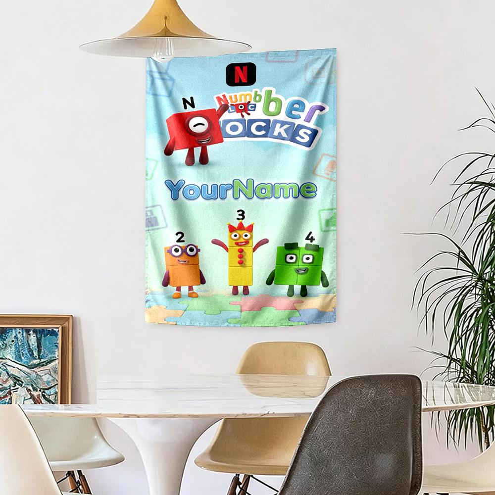 Numberblocks Custom Your Name Wall Decor Tapestry Art For Pet Memorial Birthdaywedding Party Backdrop Family Gift