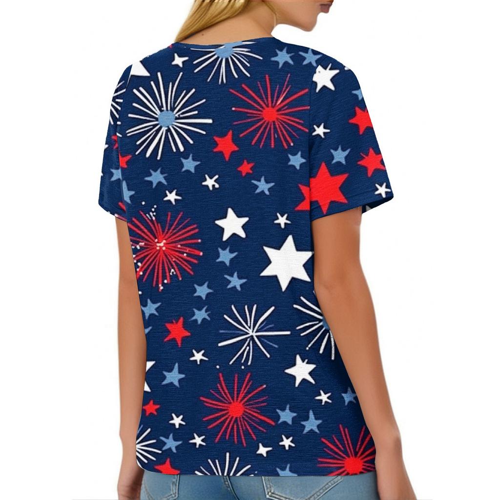 Женская футболка с короткими рукавами и принтом «День независимости»