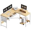 YeTom Desk 125 см x 125 см Компьютерный стол, игровой стол, с боковой сумкой для хранения, компьютерный стол, рабочий стол, угловой стол, офисный стол, стол для удаленной работы, учебный стол