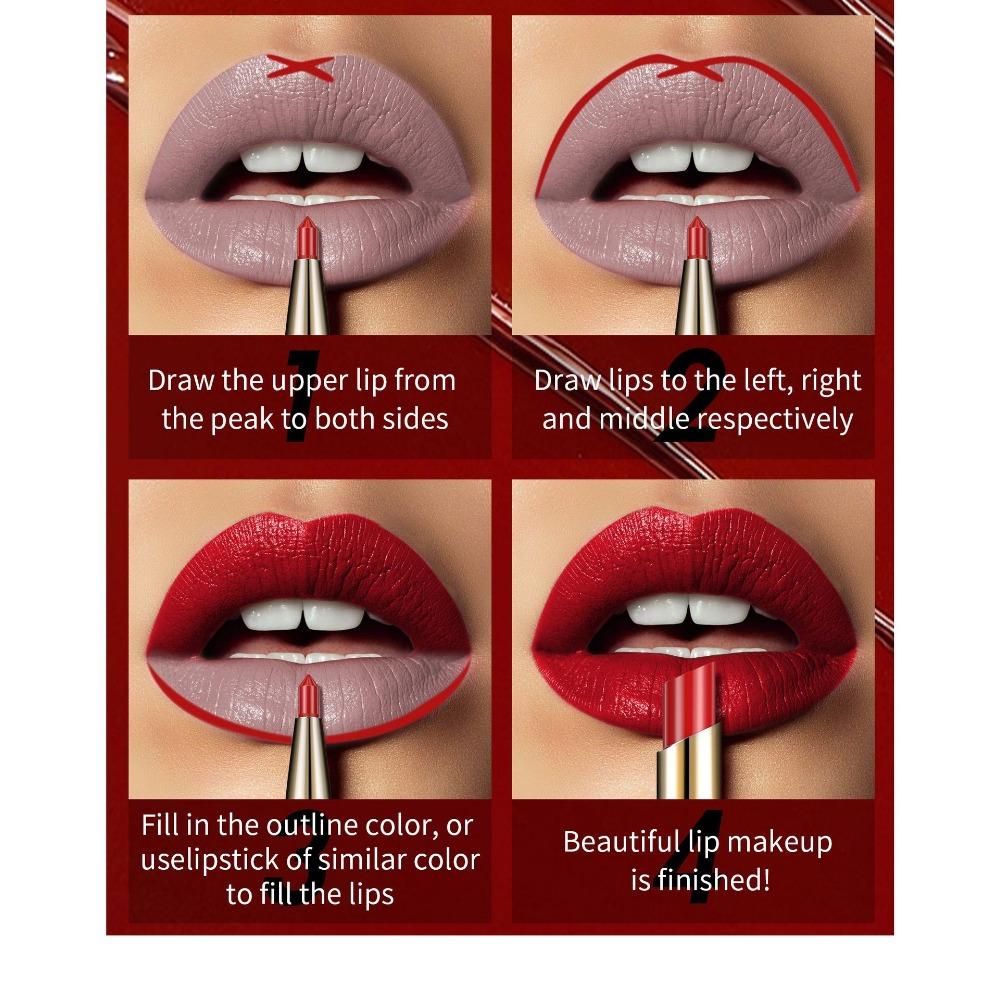 Двусторонняя губная помада QIC, водостойкая, стойкая, цветная помада «два в одном», тонкая помада для губ, подводка для губ