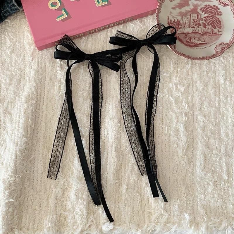 2pcs Sweet Lace Ribbon Hair Clip for Girl Chic Korean Bow Hair Pin for Children Braid  Hairclip Hair Styling Kids Headwear