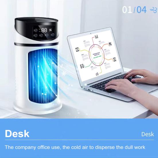 Персональный мини-кондиционер, бытовые вентиляторы для охлаждения воздуха, настольный увлажнитель воздуха с фильтром, подсветкой, регулировкой времени и скорости распыления