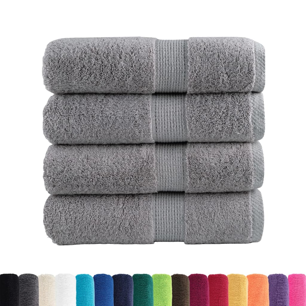 Premium Guest Towels SOLUND 4 pcs Grey 30x50 cm 600 g m²