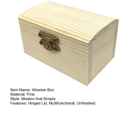 Незаконченный деревянный ящик, сундук из сосны своими руками, с запирающейся крышкой на петлях