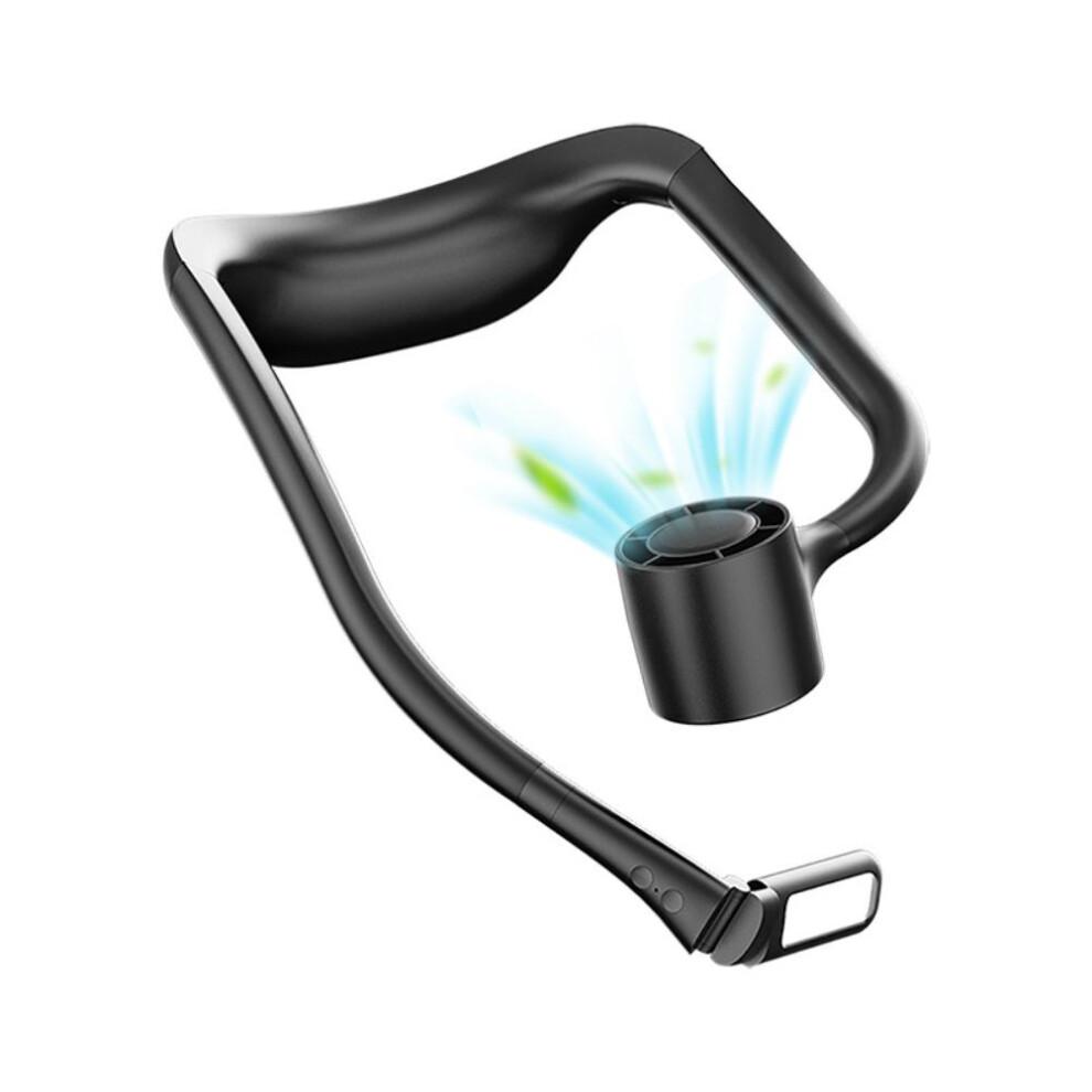 Adjustable Strong Wind Portable Neck Fan With Bladeless Design USB Rechargeable Wearable Fan Brushless Silent Motor Foldable Design 360 Cooling