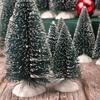 Mini LED Christmas Tree Sisal Silk Cedar Small Xmas Tree For Home Room Decor Gold Silver Blue Green White Mini Tree
