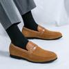 Fashion 2025 Spring Hot Selling Lightweight Soft Soled Loafers Men's Suede Leather Shoes Classic Brown Men's Business Casual Shoes
