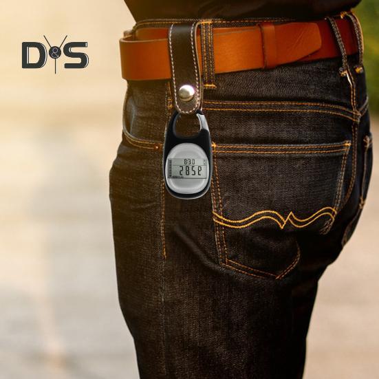 3D счетчик шагов, простой шагомер для ходьбы с карабином, точный зажим, трекер шагов для мужчин, женщин, детей, пожилых людей