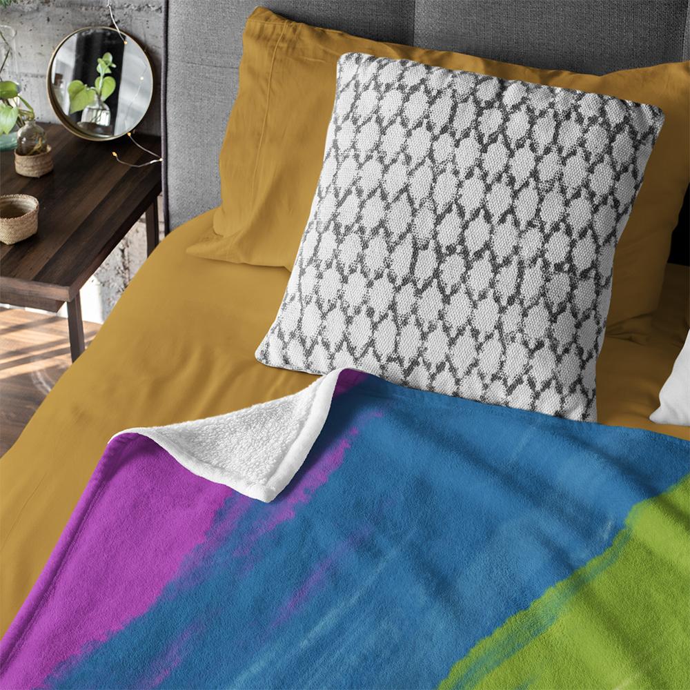 Радужное одеяло, красное, синее, желтое, абстрактное, волосатое, зимнее покрывало, ковер, геймерское кресло, детское одеяло для дивана