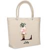 Sac De Plage - PLANETEE - Isotherme Lilly Lettre Fleur - Coton - Grande Contenance - Imprimé En France