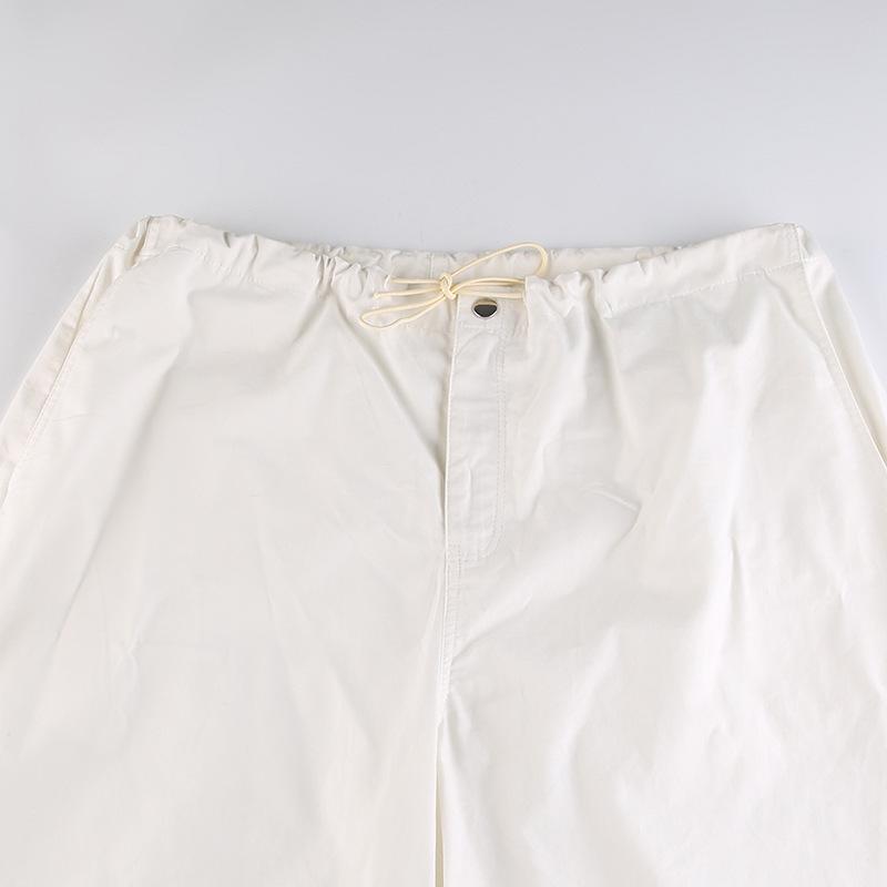 Новая свободная уличная одежда, повседневные мешковатые брюки для бега, широкие брюки-карго с завязками и низкой талией, женские брюки-карго 704