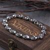 Stainless Steel New Design Men Punk Skull Chain Bracelet Men Fashion Stainless Steel Charm Bracelet Jewelry with Box